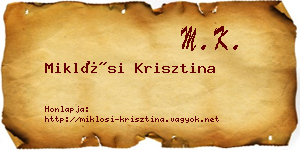 Miklósi Krisztina névjegykártya