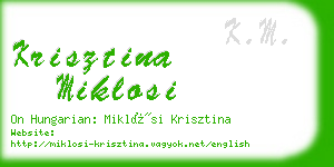 krisztina miklosi business card